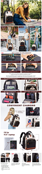 Amazon.com: LOVEVOOK Laptop Backpack for Women, Fits 15.6 Inch Laptop Bag, Fashion Travel Work Anti-theft Bag with Lock, Business Computer Waterproof Backpack Purse, University Backpacks, Beige-Black-Brown : Electronics 亚马逊双肩包包