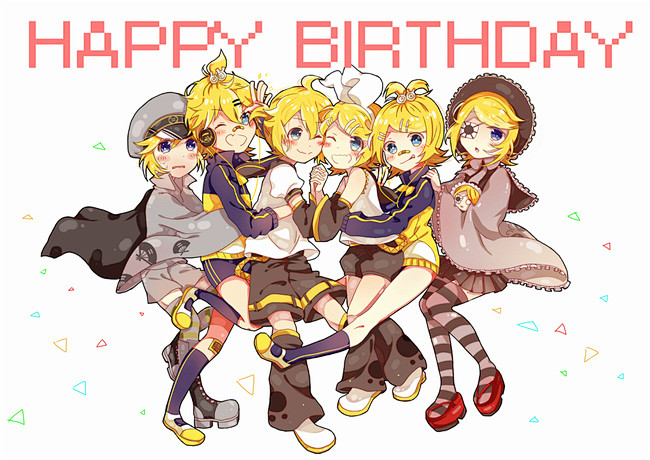 vocaloid镜音连同人图插画壁纸生日快乐半次元第一中文cos绘画小说