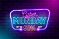 Neon cyber monday concept