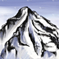 Mount landscape drawing brush strokes矢量插图