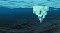 This may contain: an iceberg floating in the water with its head above the water's surface