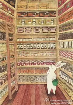 DearYuki森女新闻速递：#森插画# 韩国插画家Lapinfee作品，兔子小姐进了杂货铺，该买什么好呢~