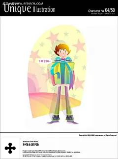收到礼物的男孩AI|彩色|插画|插图|服饰|卡通|卡通人物|卡通人物图片|可爱|漫画|漫画人物|女性|配图|人物|人物素材|人物图片|时尚|矢量人物|矢量图|素材