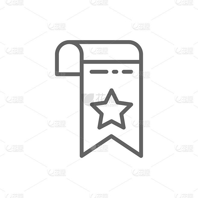 Vector bookmark, webpage marker line icon.