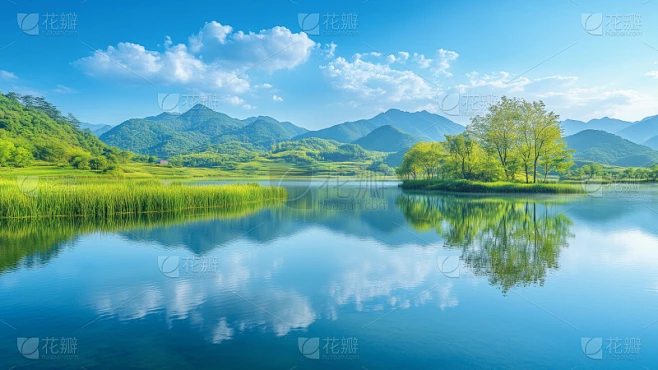 常规系列湖泊山脉实景图通用背景素材素材-花瓣网
