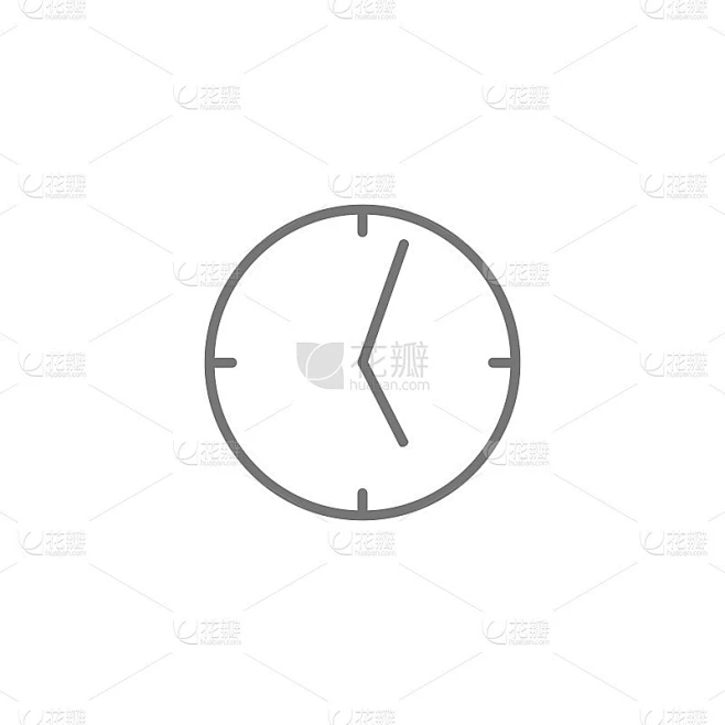 Clock, linear icon. Vector illustration isolated o素材-花瓣网