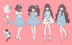 蘑菇啦采集到人物全身插画分享