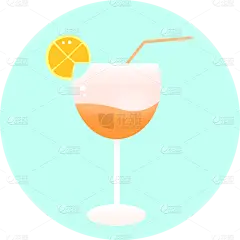 扁平风拟物风食物icon-果汁