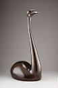 Suzuki Kanji 1955 Nitten Exhibition Bronze Ostrich Sculpture image 2