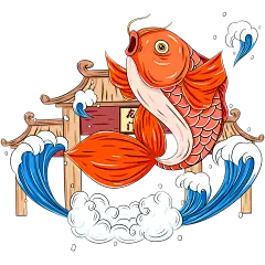 摄图网_401657812_鲤鱼跃龙门（非企业商用）