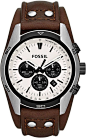 Fossil Watches, Men's Coachman Chronograph Leather Watch - Brown #CH2890