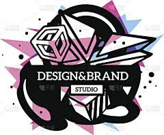 矢量插图的彩色粉色和蓝色抽象组成