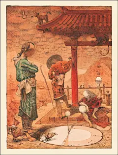 俄罗斯插画艺术家Kirill Chelushkin关于东方旅程的一组插画作品。