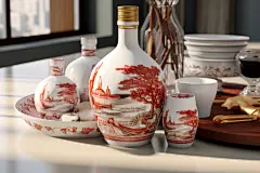 陶器酒杯酒水酒瓶白酒酒图片摄影图