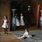 受西班牙画家委拉士开兹的影响。1879年，萨金特在西班牙旅行，在普拉多博物馆见到了这位17世纪肖像大师的许多不朽之作，心生临摹与仿效之意。在这次旅行中，他完成的平生第二幅大画是《埃尔·杰莉奥》。描绘一个节奏狂热的西班牙舞女的优美形象。这一幅《波依特的四个女儿》采用的是风俗画形式，以展现四个女孩子的自然状态中的肖像:有的坐着，有的站着。一切好象是偶然取景来的。室内陈设典雅，避免了肖像的特写性。四个女孩子各有其性格，此画作于1882年，画面较大，有221×221厘米，现藏波士顿美术馆(系爱德华·D·波依特的女