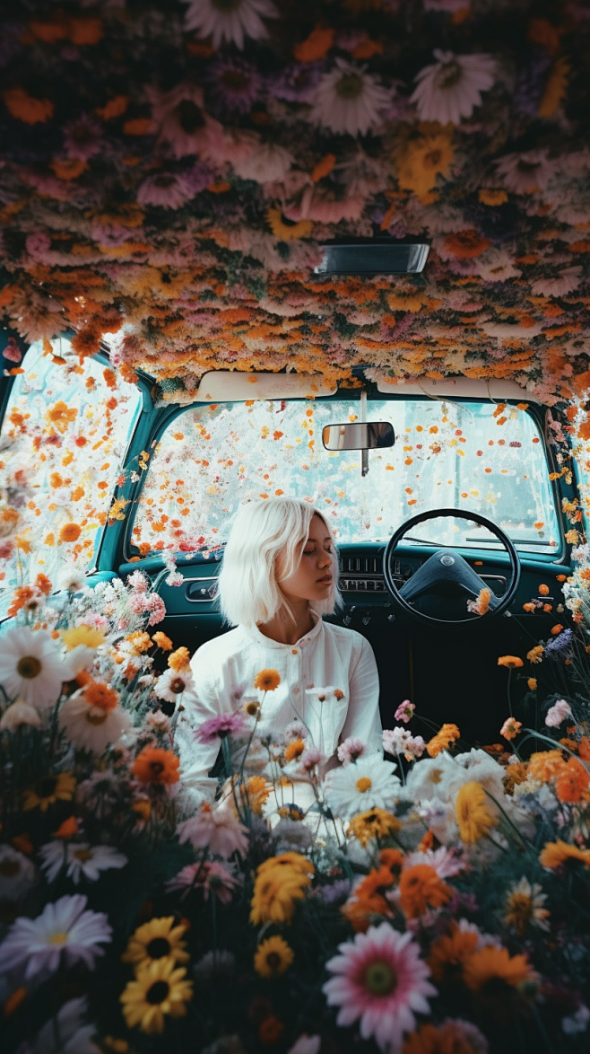 少女车内唯美摄影照