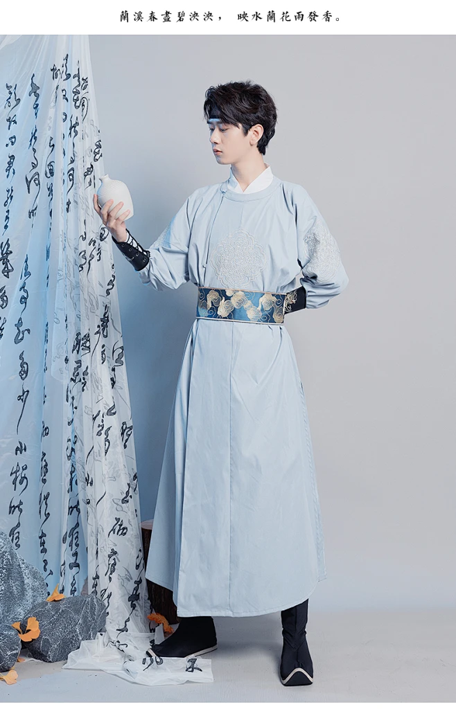 原创正版中国风汉服唐制男圆领袍武侠风仙气飘逸学生班服古风套装-淘宝网-花瓣网
