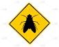 白色,两翼昆虫,交通标志,分离着色,黄色,交通,图像,动物,昆虫,矢量