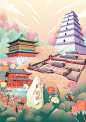 西安城市插画 - 喵太子的妈 - 原创作品 - 视觉中国(shijueME)