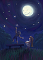 明星，夜晚的天空