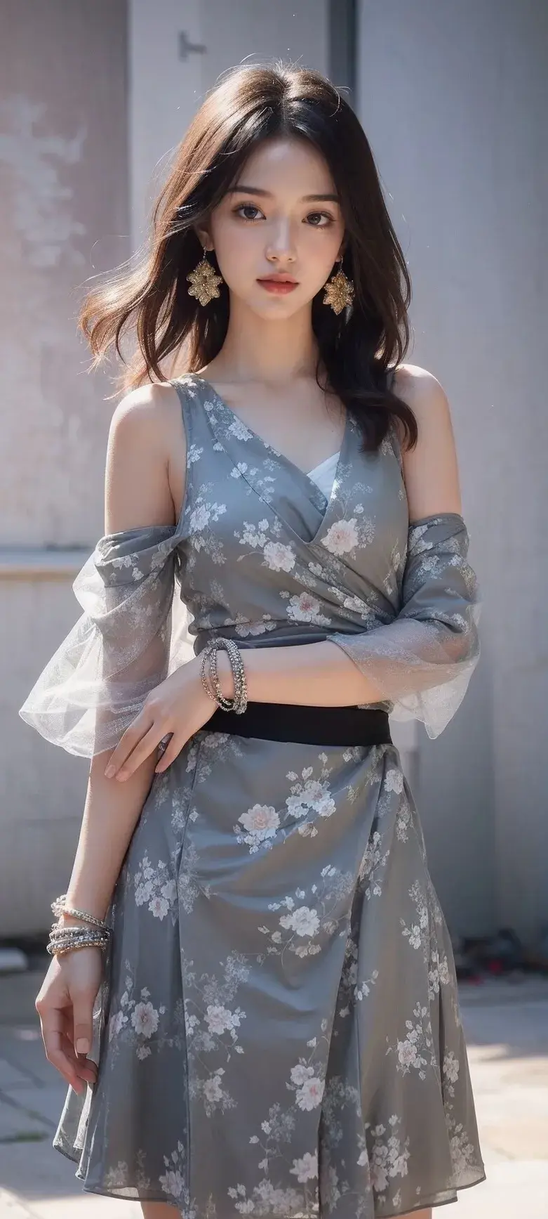 三八妇女节双重曝光女性剪影背景_美女自拍