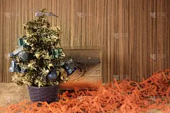 圣诞树,木制,背景,明信片,小的,晚会,贺卡,水平画幅,雪