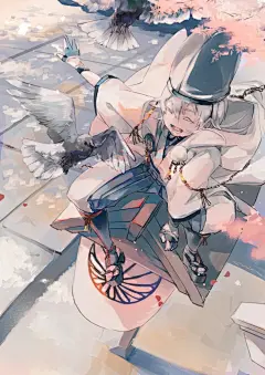 #刀剑乱舞# #授权转载# 初めての春  快乐的小鹤！！！ twi:bibita_tw / ミア ​​​​