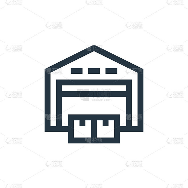 仓库矢量图标隔离在白色背景。轮廓，细线仓库图标用于网站设计和移动，应用程序开发。细线仓库轮廓图标矢量