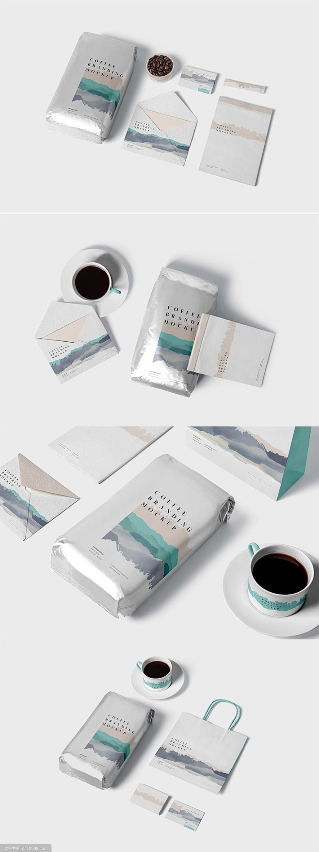 咖啡品牌VI包装设计展示套装样机素材下载...
