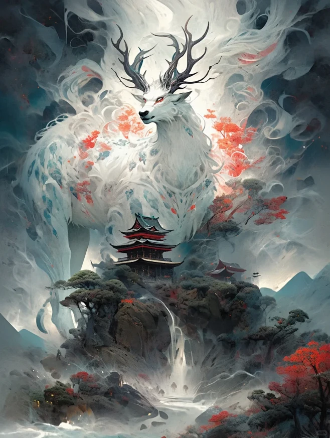 山海经异兽系列篇之夫诸-花瓣网