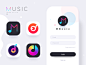 music logo web design product design cd musical note song music logo ux gradient logo colour adventure web flat ui icon illustration