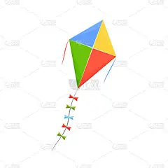 彩色风筝在弦上的现代彩色儿童玩具.