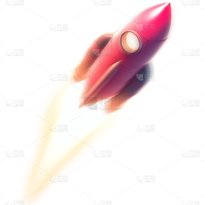 交通系列3D带火焰火箭