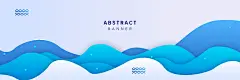 海报banner系列简约风几何波浪曲线横幅
