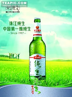 [珠江纯生啤酒广告海报]