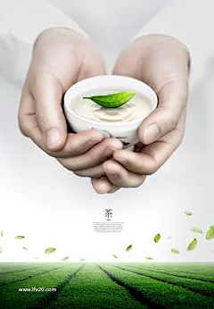创意文化茶叶茶园花茶绿色叶子文化海报