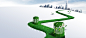 建筑城市公路绿色环保白色背景干净商务海报banner科技科幻图库png图