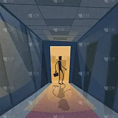 商人黑影站在门口