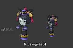 灵童四，古代小僵尸，清朝小僵尸，女僵尸，僵尸格格，丧尸 - 怪物 3dsnail模型网