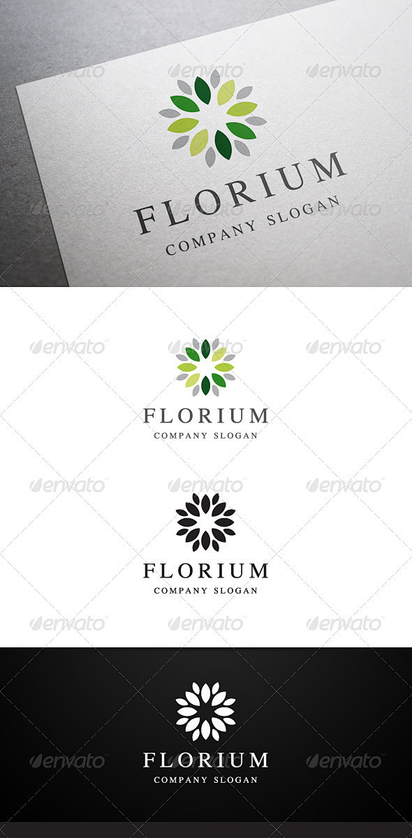 Florium标志 - 抽象图案模板