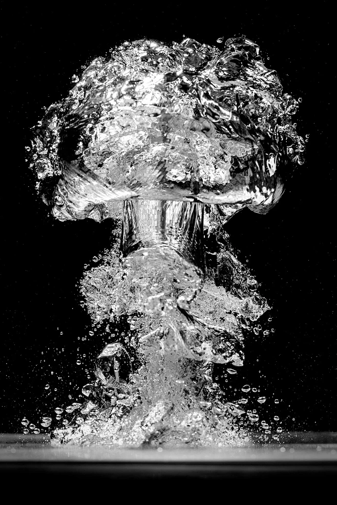 atomic nuclear explosion split second High Speed black White menace ...
