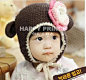 可爱韩版秋冬宝宝毛线手工婴儿童 男女拍照保暖护耳猴子造型帽子-淘宝网