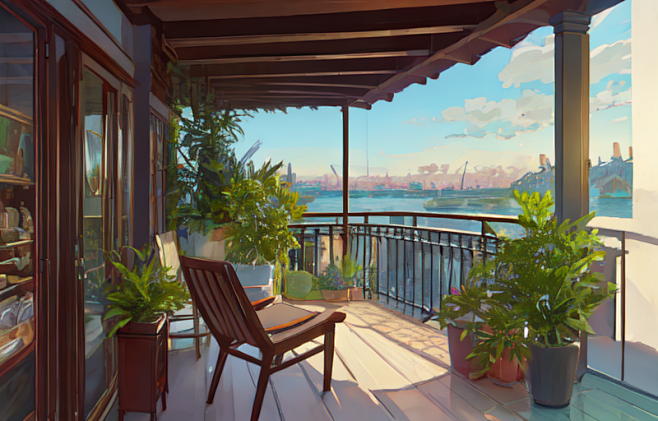 AI绘画-阳台海景-4-11 (9)图片_AI绘画-阳台海景图片素材-花瓣网