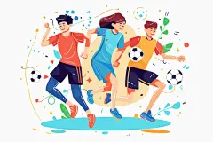 卡通全民健身趣味运动会插画