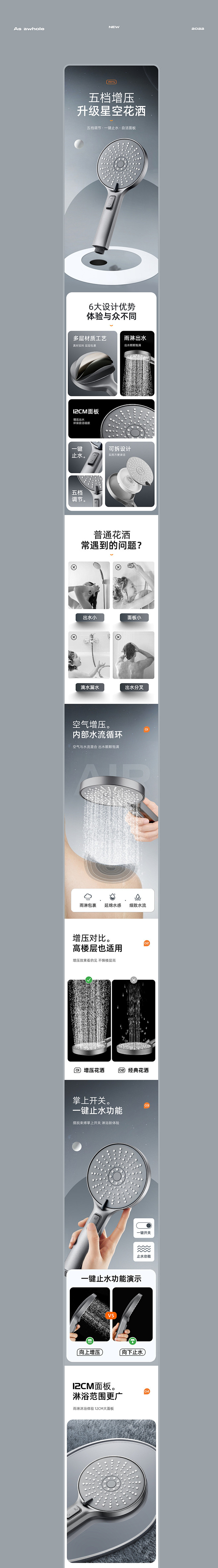 3X卫浴花洒详情/年终总结卫浴合集分享详...