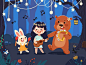 The animals' forest party by ellie-eee | Dribbble | Dribbble