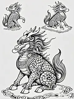 传统神兽｜手绘麒麟 - 小红书
