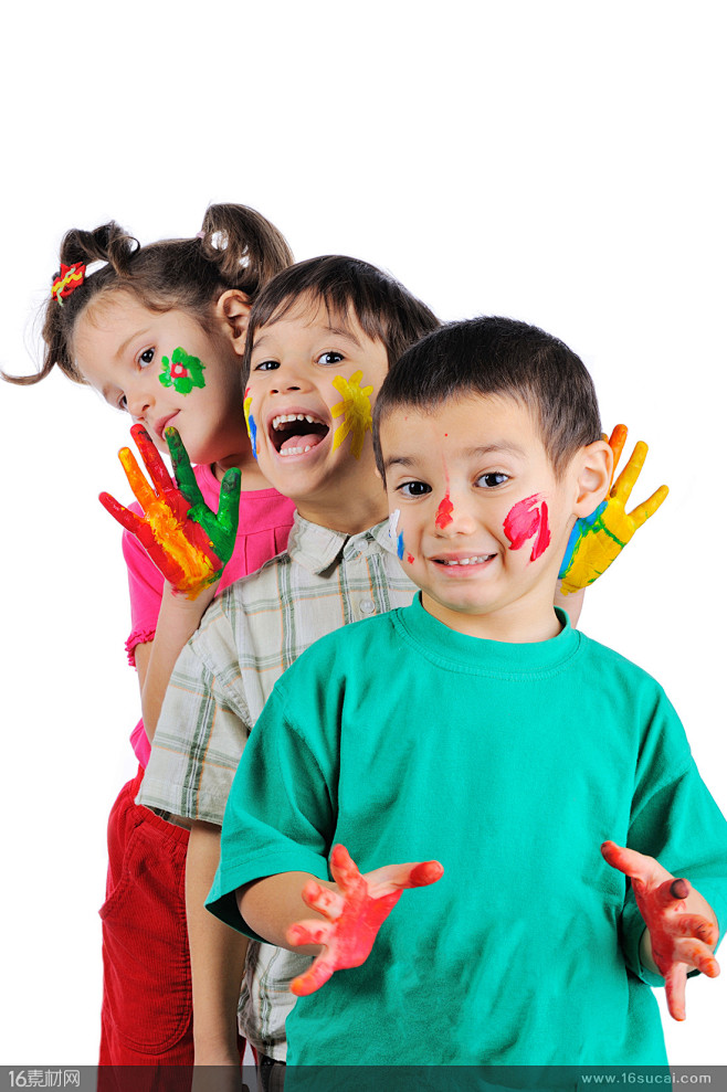 手上涂满颜料的儿童高清图片