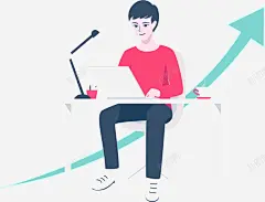 伏案办公的人矢量图 页面网页 平面电商 创意素材