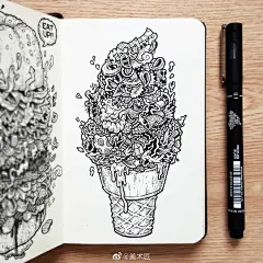 甜品快餐手绘黑白装饰画
,
人物插画艺术家
,
Lei Melendres ​ ​​​ ​​​​